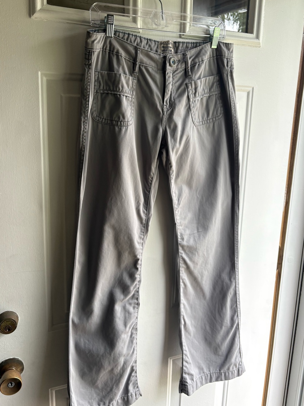 Aéropostale Vintage Y2K 100% Cotton 9/10S Light Gray Utility Cargo Pants 90s